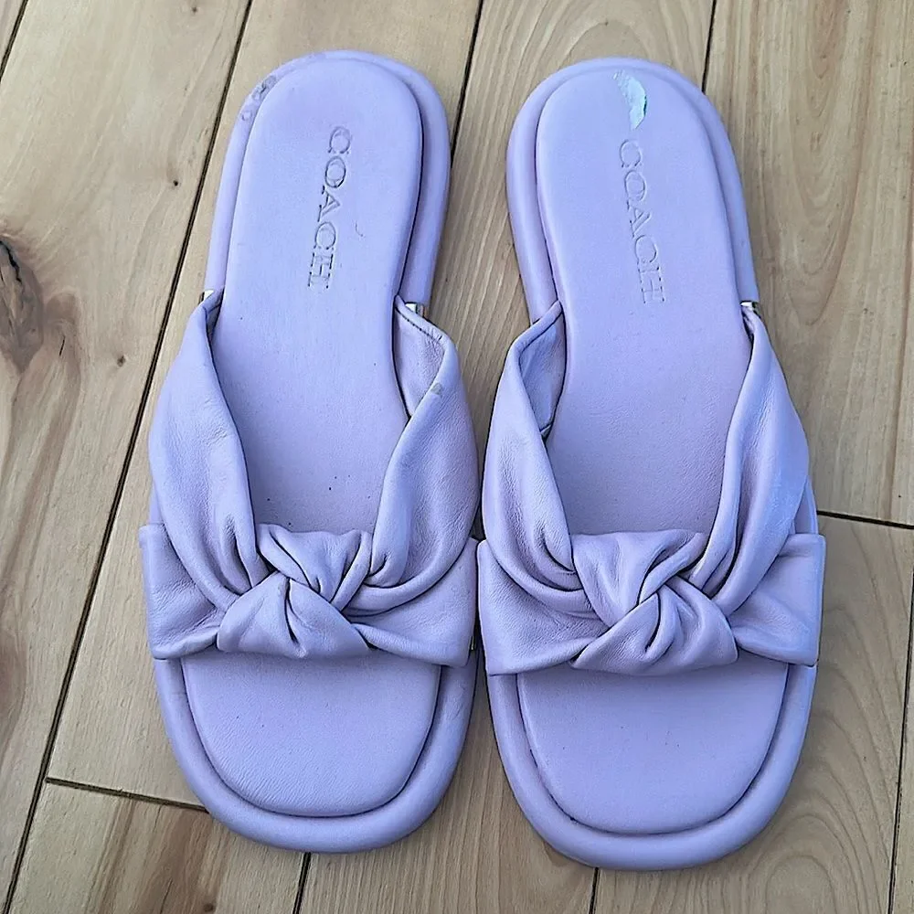 Coach Women Brooklyn Leather Knot Sandals!